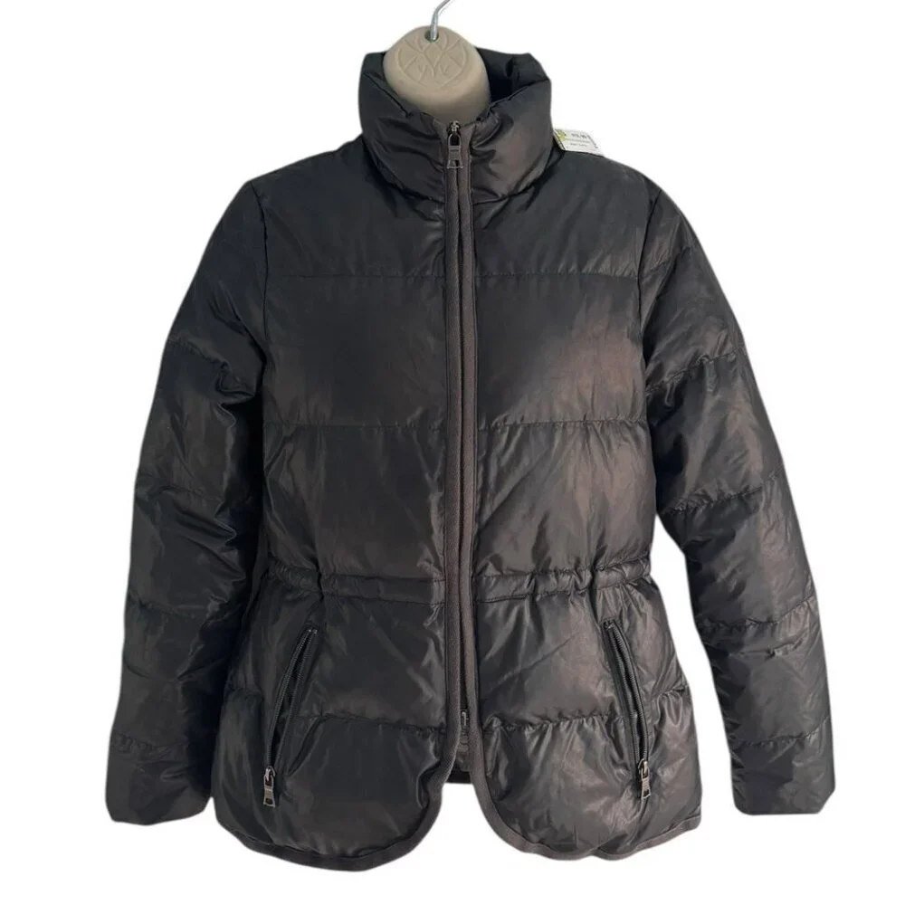 Banana Republic Women's Sz XS Black Puffer Down Fill Full Double  Zip Jacket